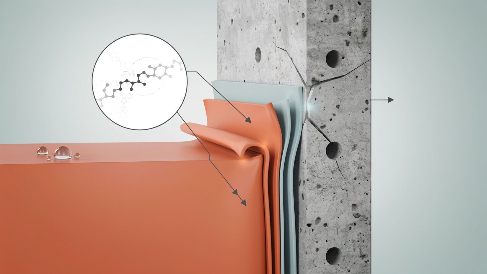 Diagram showing how elastomeric paint stretches and moves with exterior surfaces.