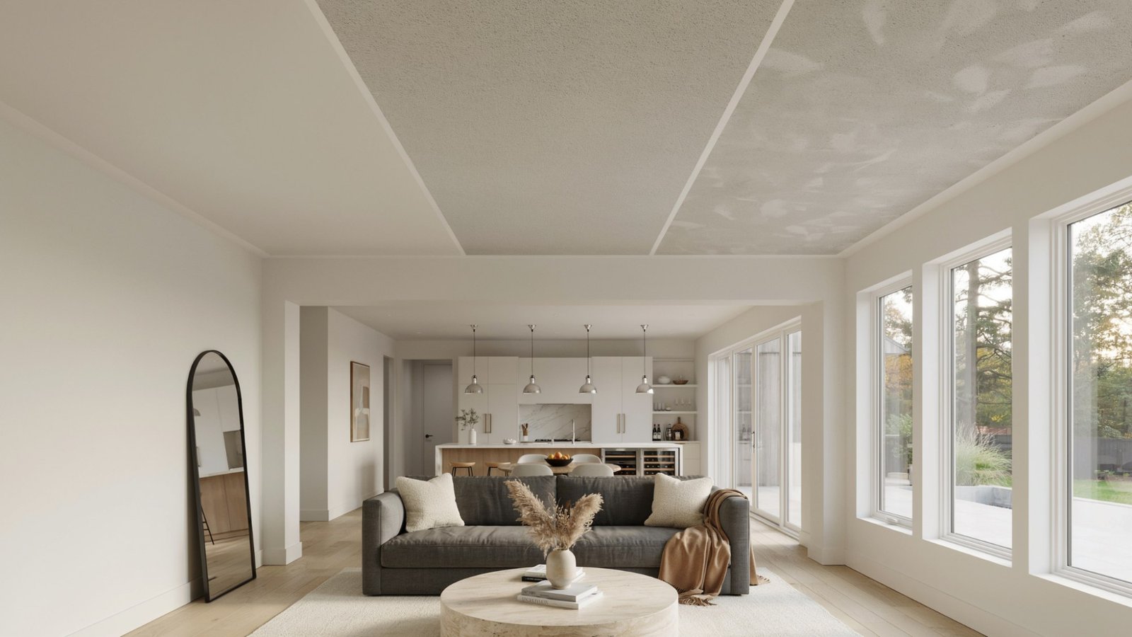 Modern ceiling texture styles in a contemporary home.