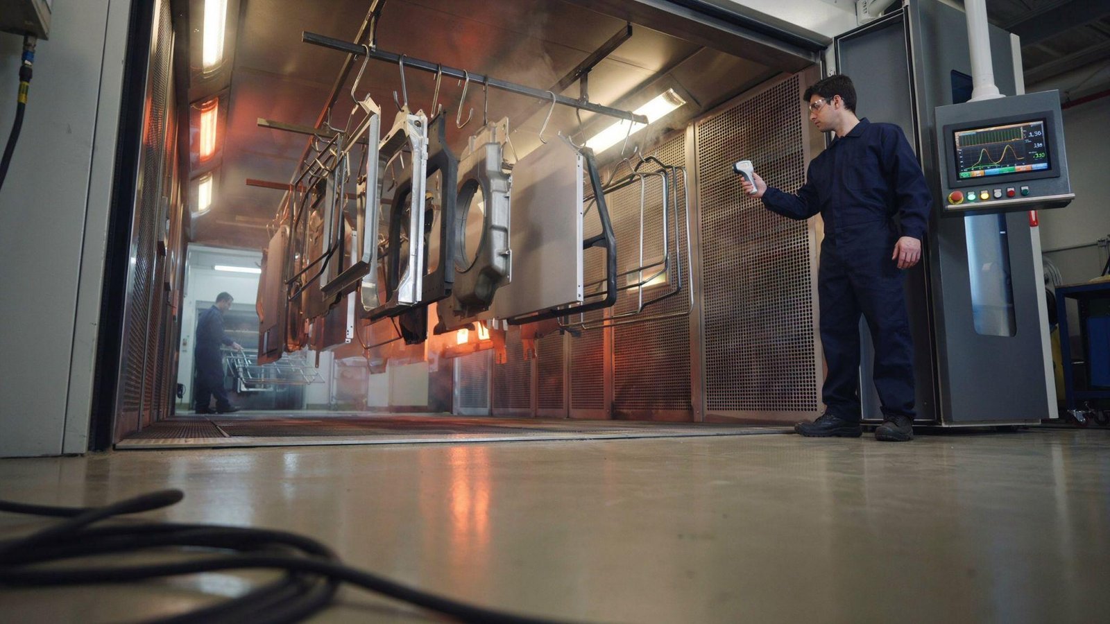 Powder coating temperature factors including material thickness part size and oven airflow