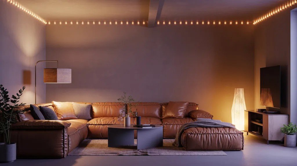 Mushroom gray basement with warm comfortable tone.