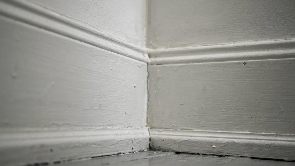 Visible paint ridges caused by multiple layers of paint buildup.