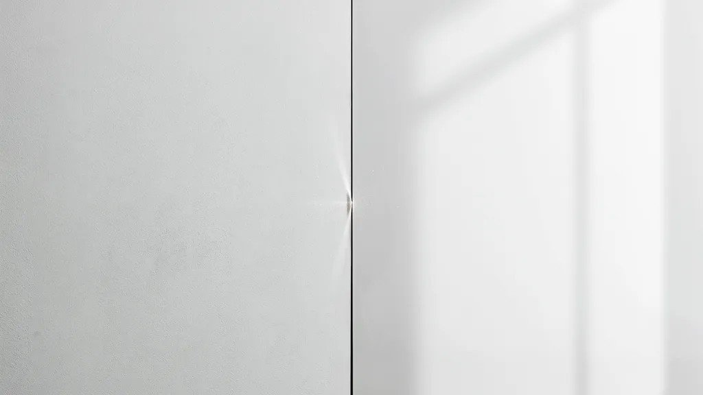 Split wall showing matte textured latex paint on one side and glossy smooth oil based paint on other side clearly.