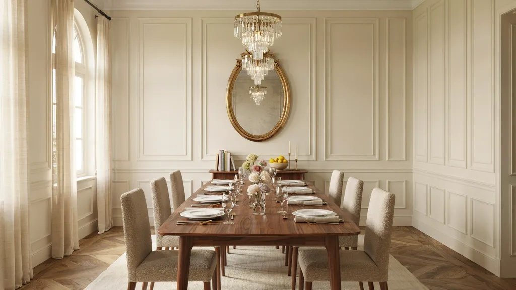 Painted framed panel wall effect that mimics decorative molding for a stylish and upscale appearance.