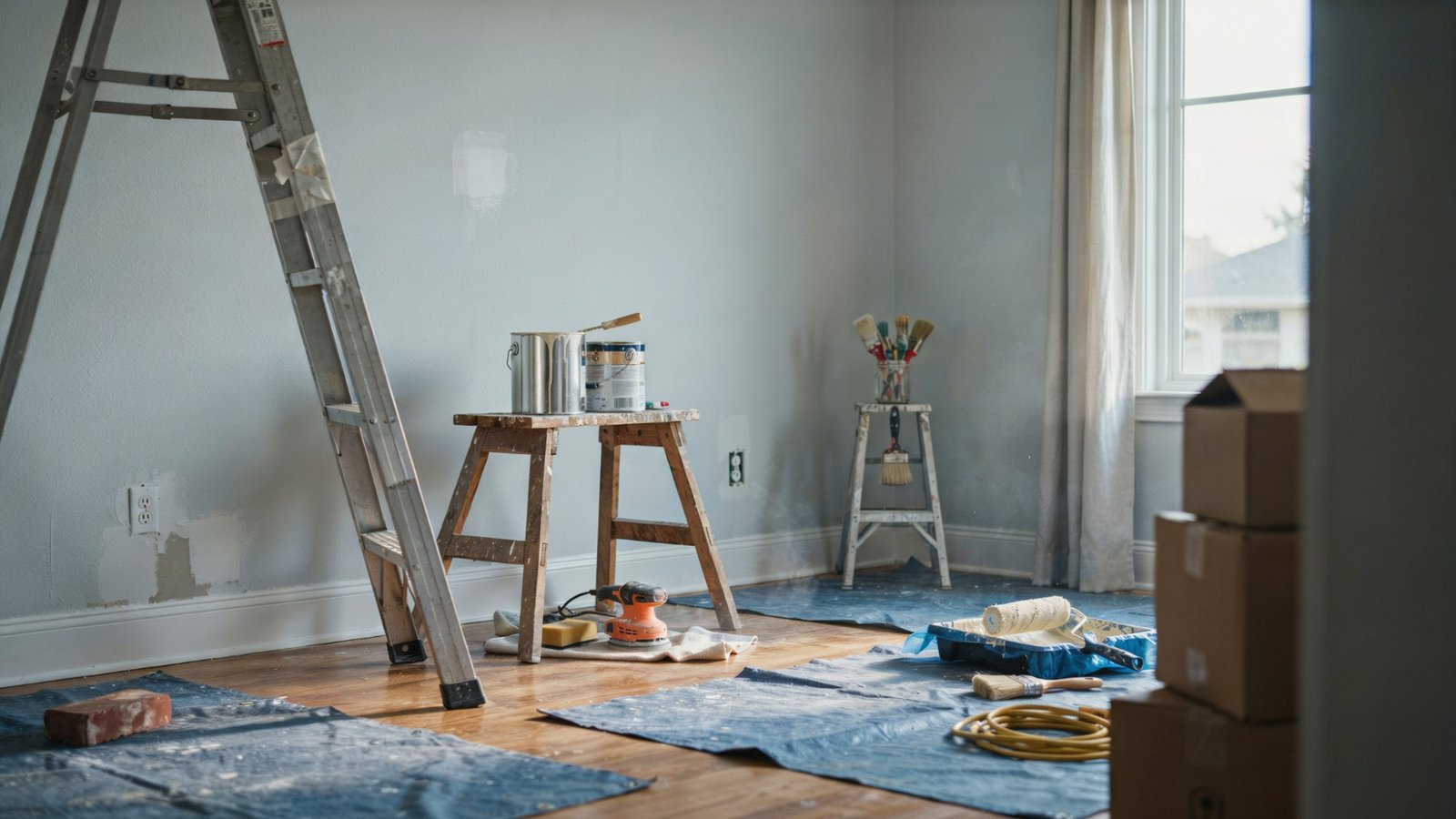 House painting timeline showing average time required for interior and exterior painting.