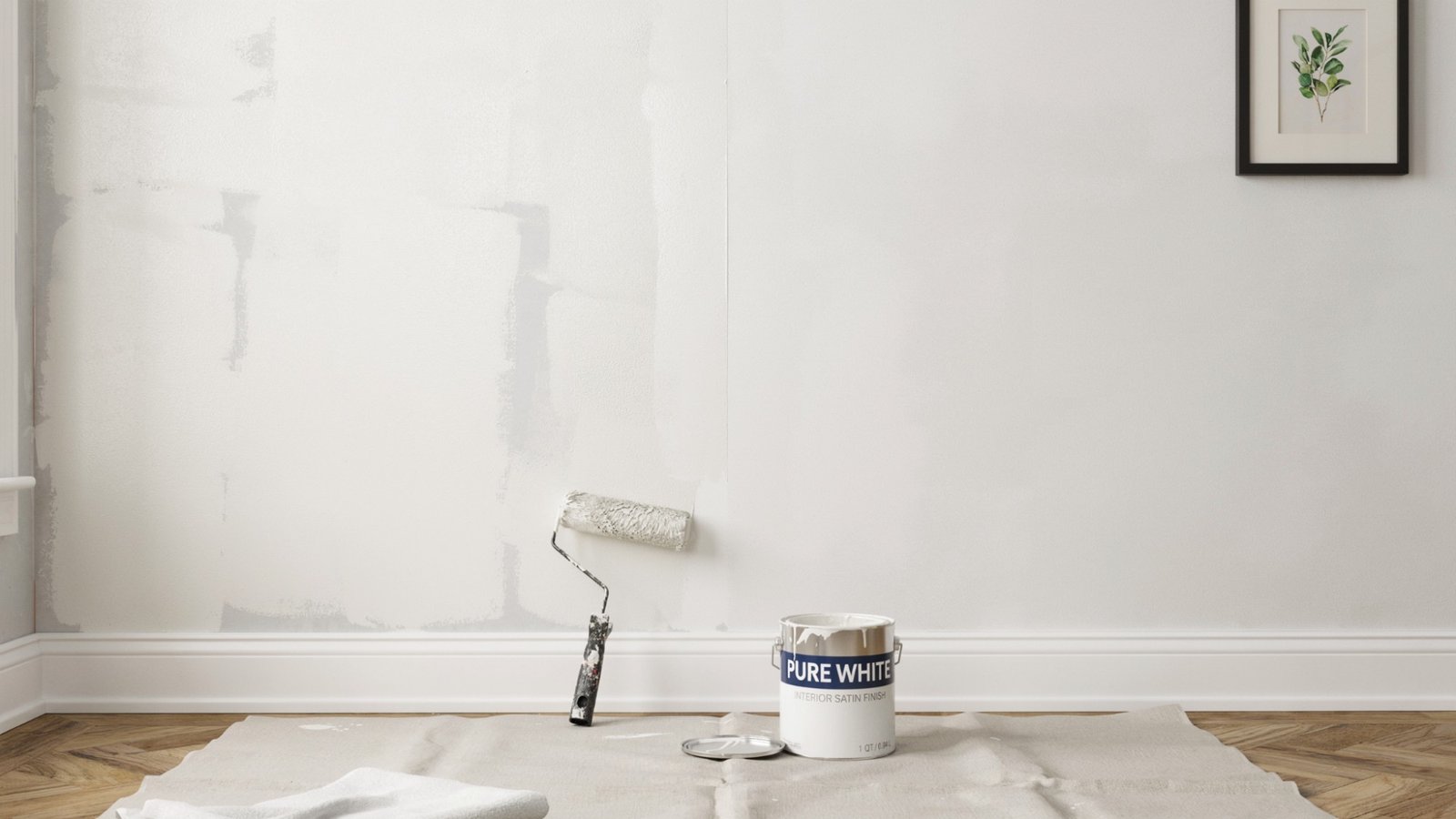 Comparison of wall coverage after one coat versus two coats of paint.