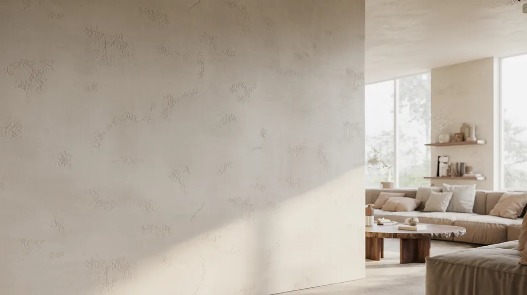 Lightly textured painted wall surface in a modern home interior.