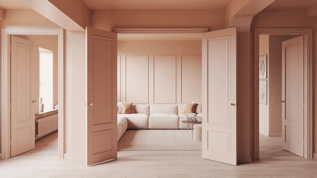 Modern living room with walls, doors, and trim painted the same color, making the space feel larger and highlighting furniture and decor as focal points.