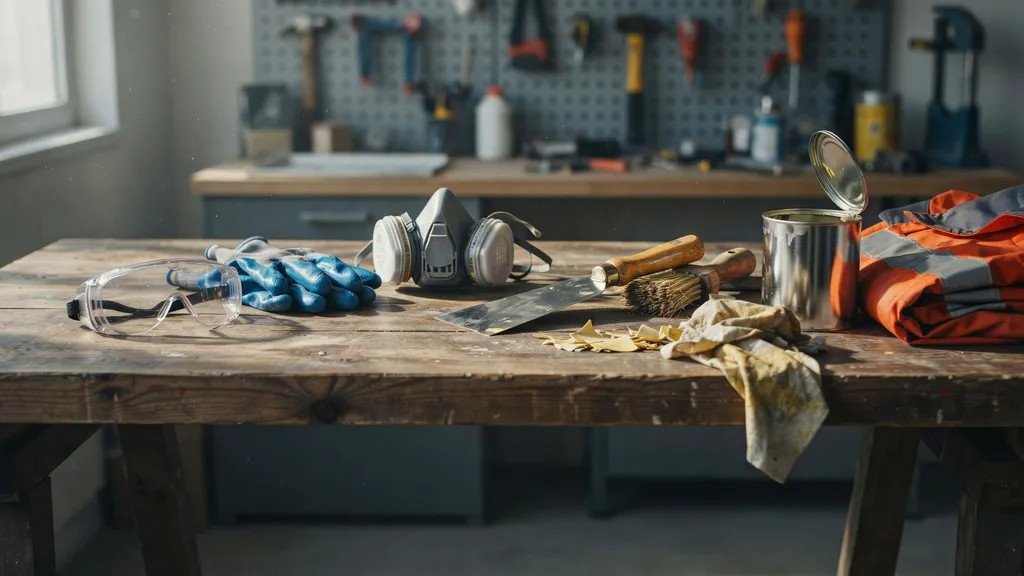 Applying paint stripper evenly onto a painted surface