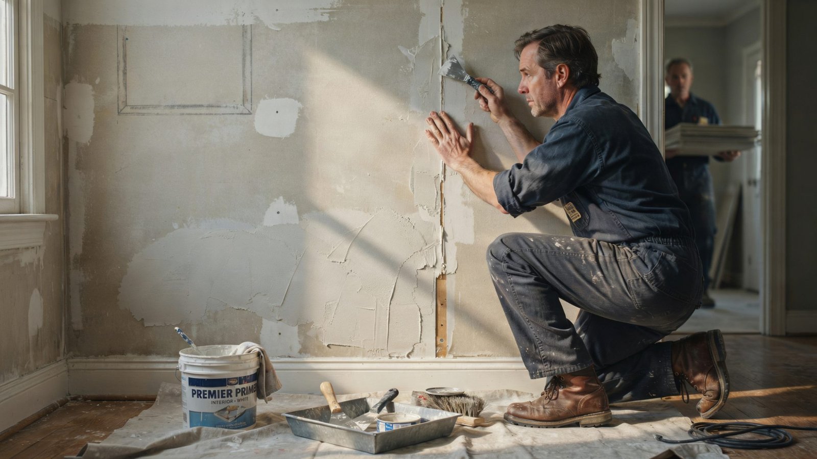 Wall surface condition and texture affecting paint coverage.