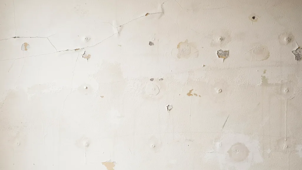 Uneven wall texture resulting from repeated paint applications.