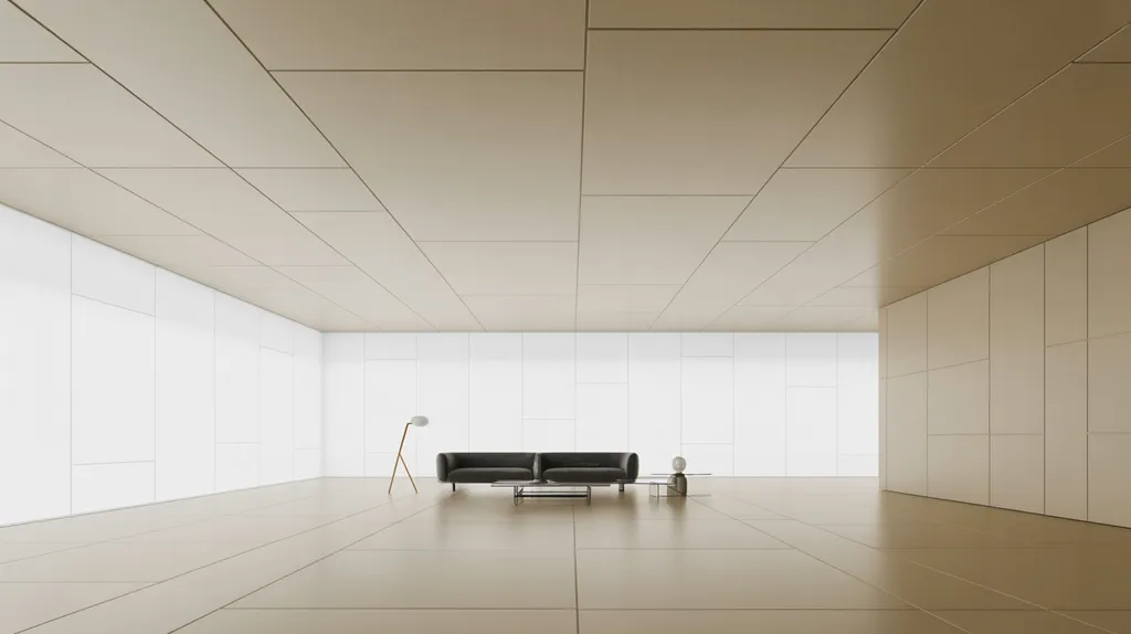 Seamless flat wall panels creating a clean minimalist interior look.